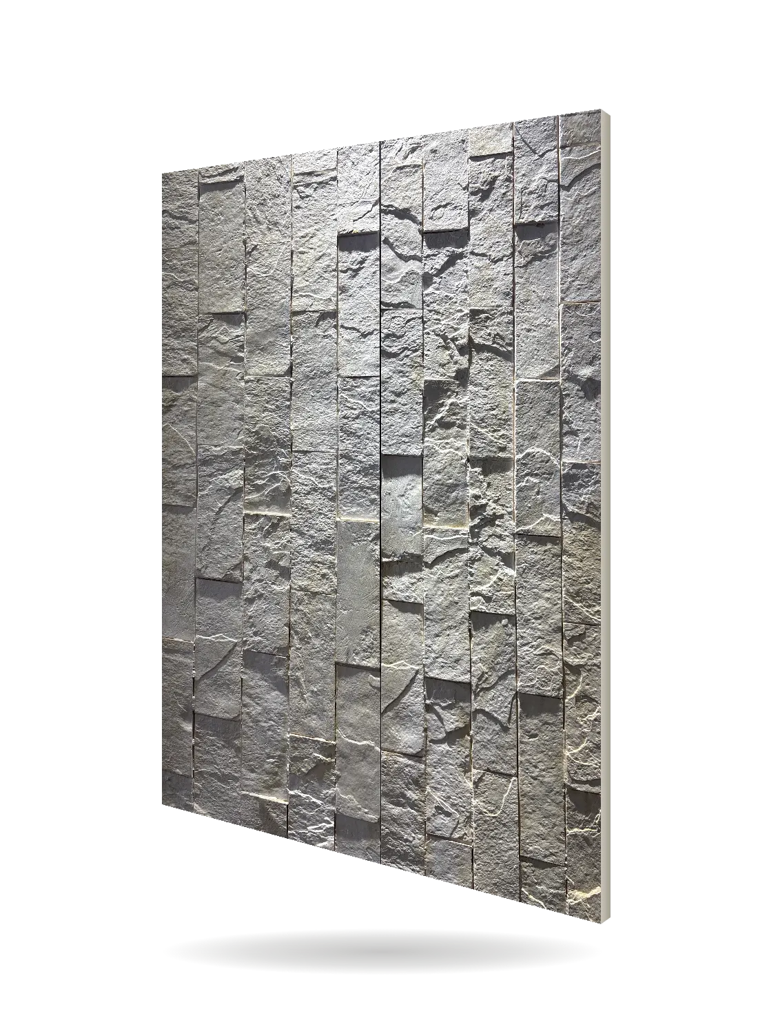 Panneau mural Brick — lame de briques en relief, pierre éclatée
