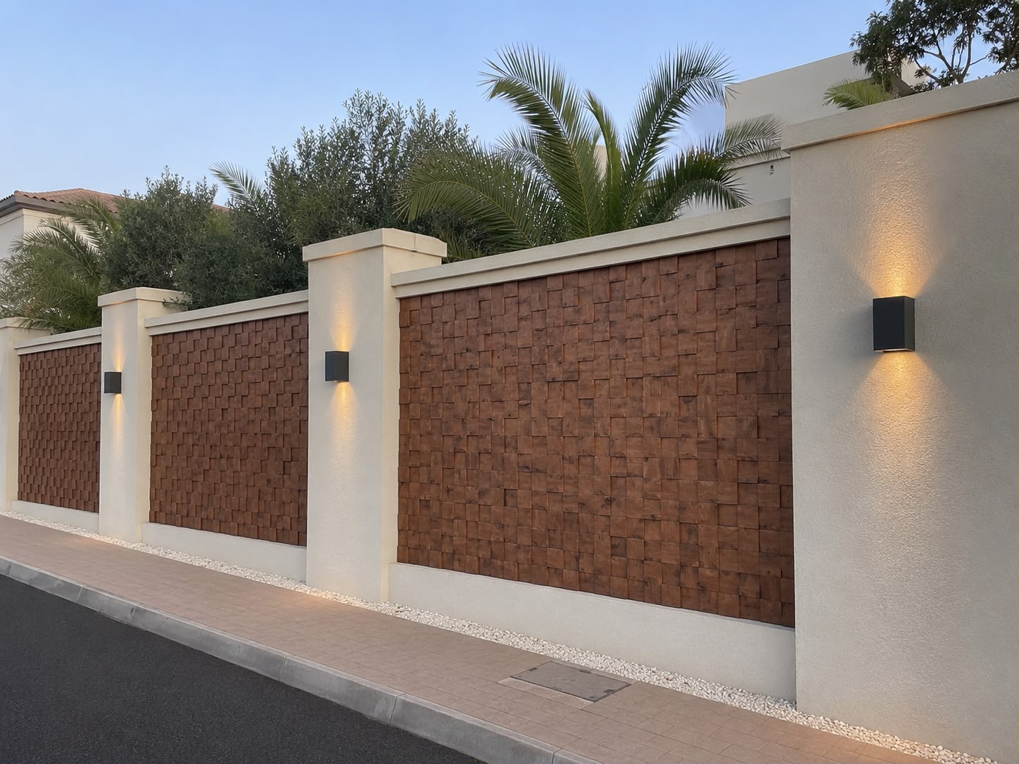 Bois Cubo — mur de clôture extérieur en bois